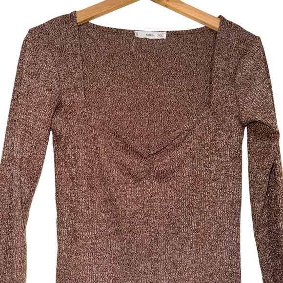 Mango Metallic Ribbed Crop Top - Picture 2 of 5